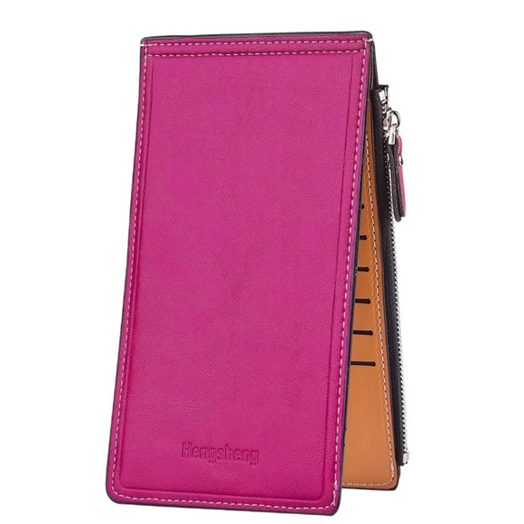 Handbags - Womens Thin Bifold Phone Wallet Cards Organizer